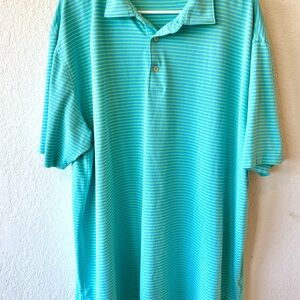 Peter Millar Light Blue Striped Polo Shirt